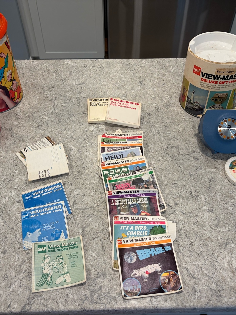GAF View-Master Assorted Stereo Picture Reels - Blue and White Packaging